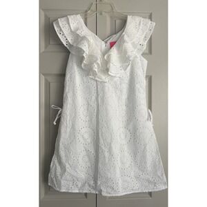 Lilly Pulitzer Emeline‎ Jacquard Eyelet Romper White Size 4 VGUC